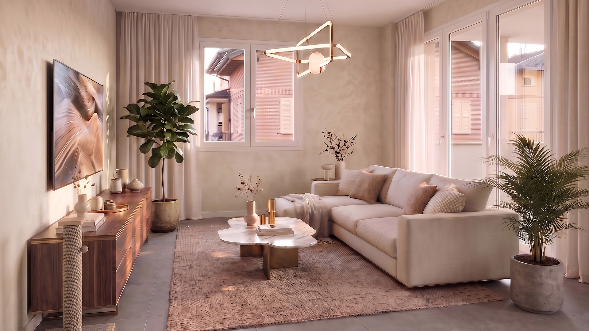 Dopo: sala arredata