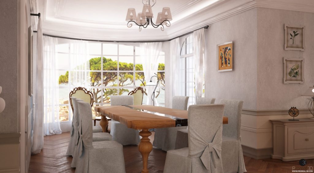 Rendering 3d sala villa