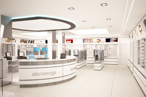Rendering 3D di Interni - Negozio di Ottica