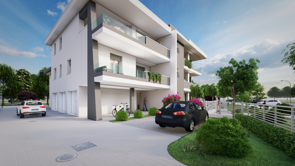 Rendering 3D di Esterni - Condominio a Nonantola(Modena)