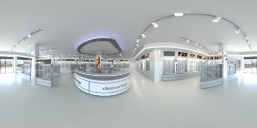 Rendering Virtual Tour 3D di Interni - Negozio di Ottica