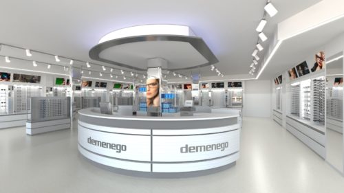 Rendering 3D di Interni - Negozio di Ottica